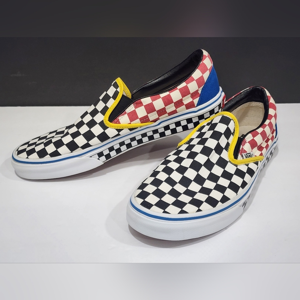 Vans Black and Cream Slip-On Sneakers - Picture 10 of 16